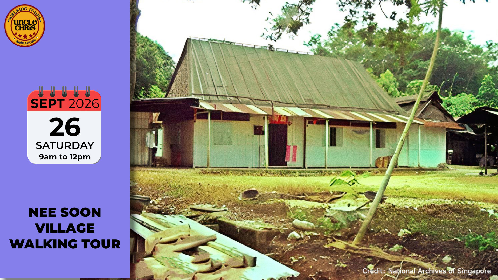 NEE SOON VILLAGE WALKING TOUR Sat, 26th Sept 2026 9am to 12pm