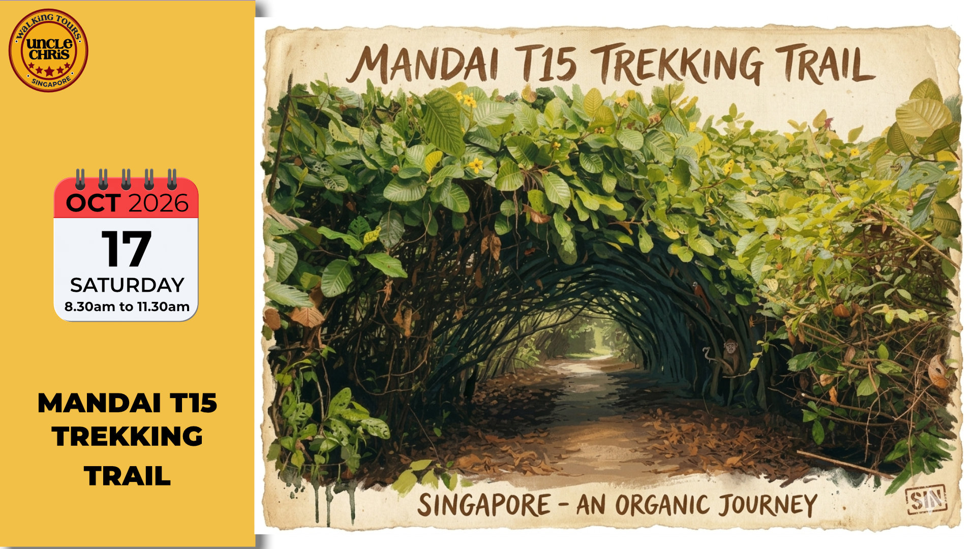 MANDAI T15 TREKKING TRAIL Sat, 17 Oct 2026 8.30am to 11.30am